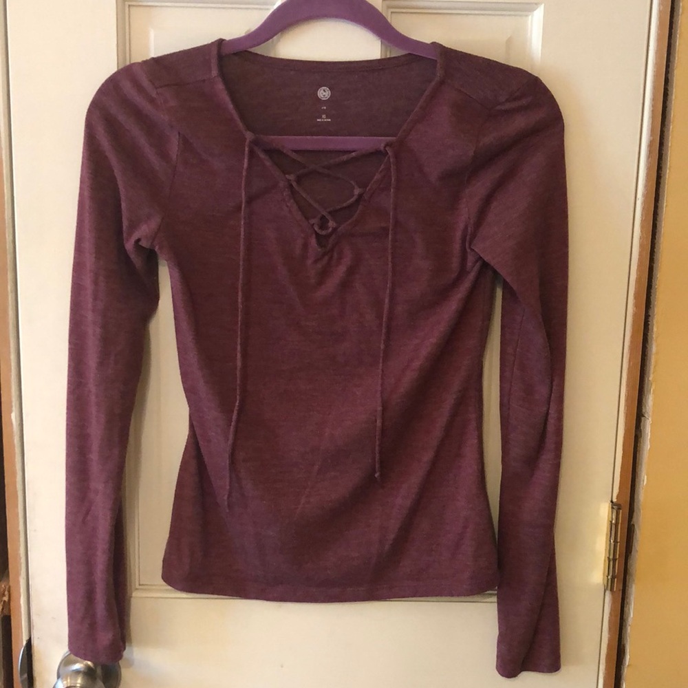 Burgundy long sleeve shirt